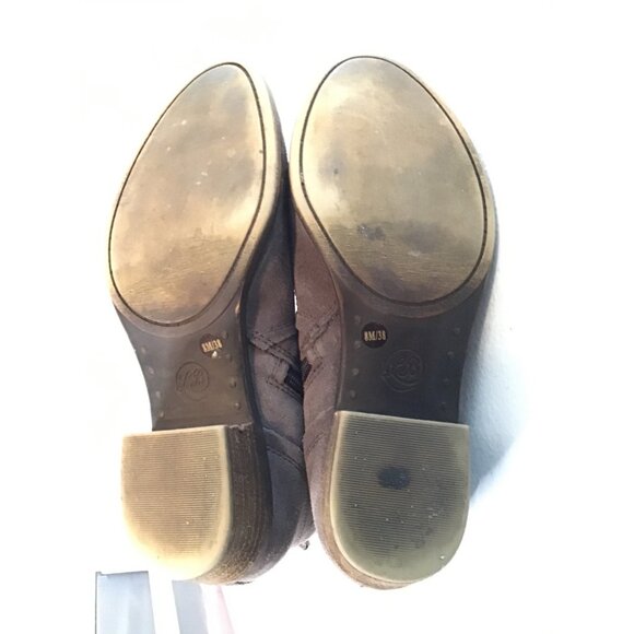 LUCKY BRAND - WOMENS DARK GRAY ANKLE SUEDE LOW HEEL BOOTS SIZE 8 - Picture 4 of 5